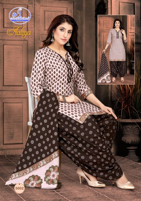 Miss World Aaliya Vol-5 Cotton Exclusive Designer Patiyala Dress Material